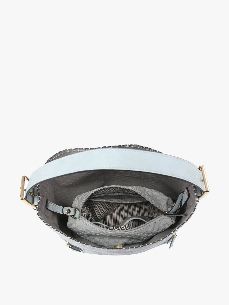 Alexa Checkered 2-in-1 Hobo Bag: Mauve