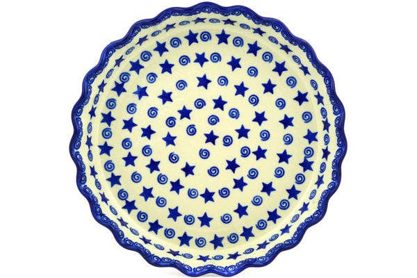 Fluted Pie Dish 10" Stars And Fireworks