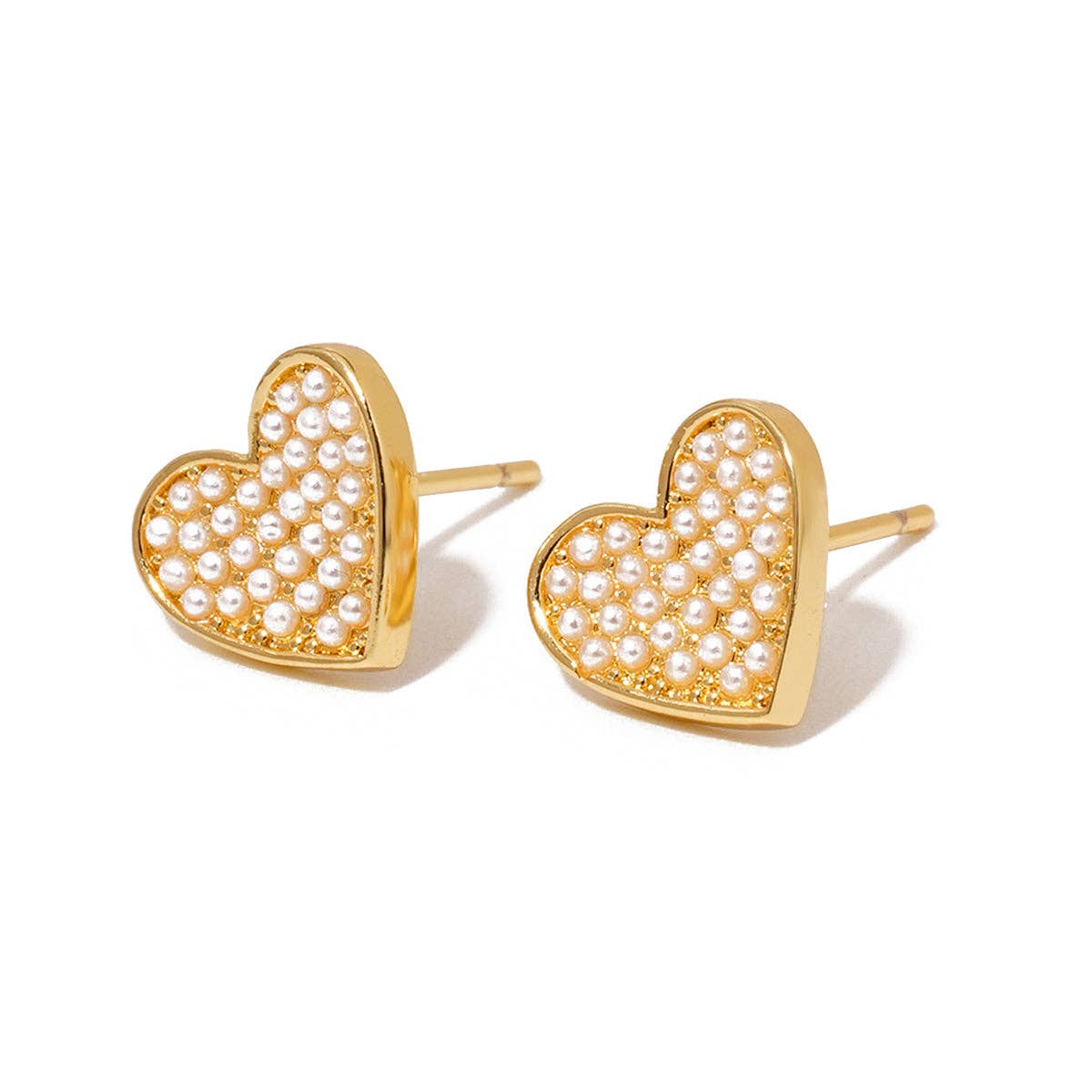 Heart of Pearls Stud Earrings