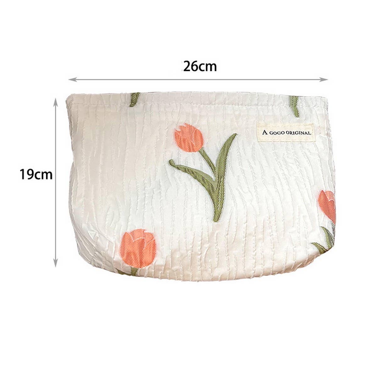 Floral Tulip Cosmetic Bag Large Travel Pouch