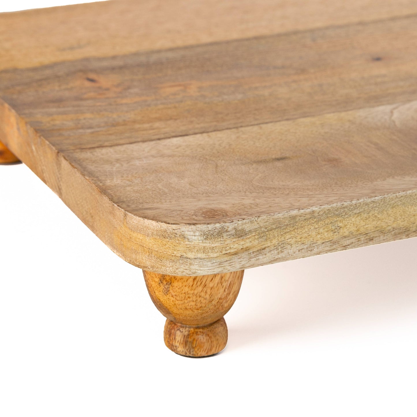 Artisan Wood 14x18x3 Natural Mango Wood Footed Serving Board