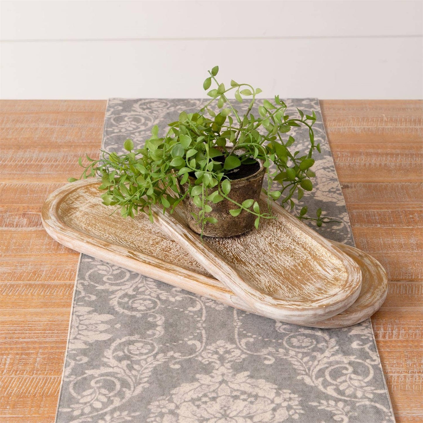 Large Dough Bowl - Brushed Gold Mango Wood