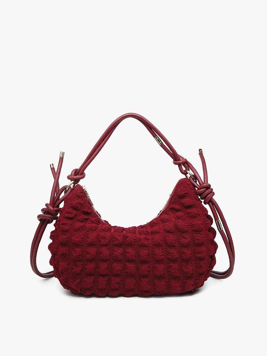 Nelly Quilted Puffy Shoulder Bag – Knotted Strap: Mint