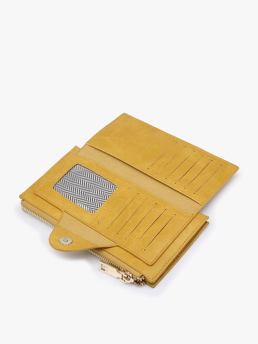 Kyla RFID Wallet w/ Snap Closure: Wine