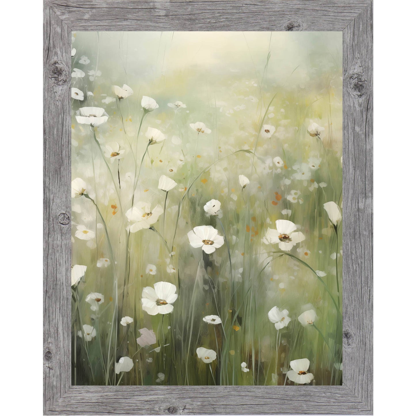 Watercolor Spring Floral Art Soft Meadow 20x26"