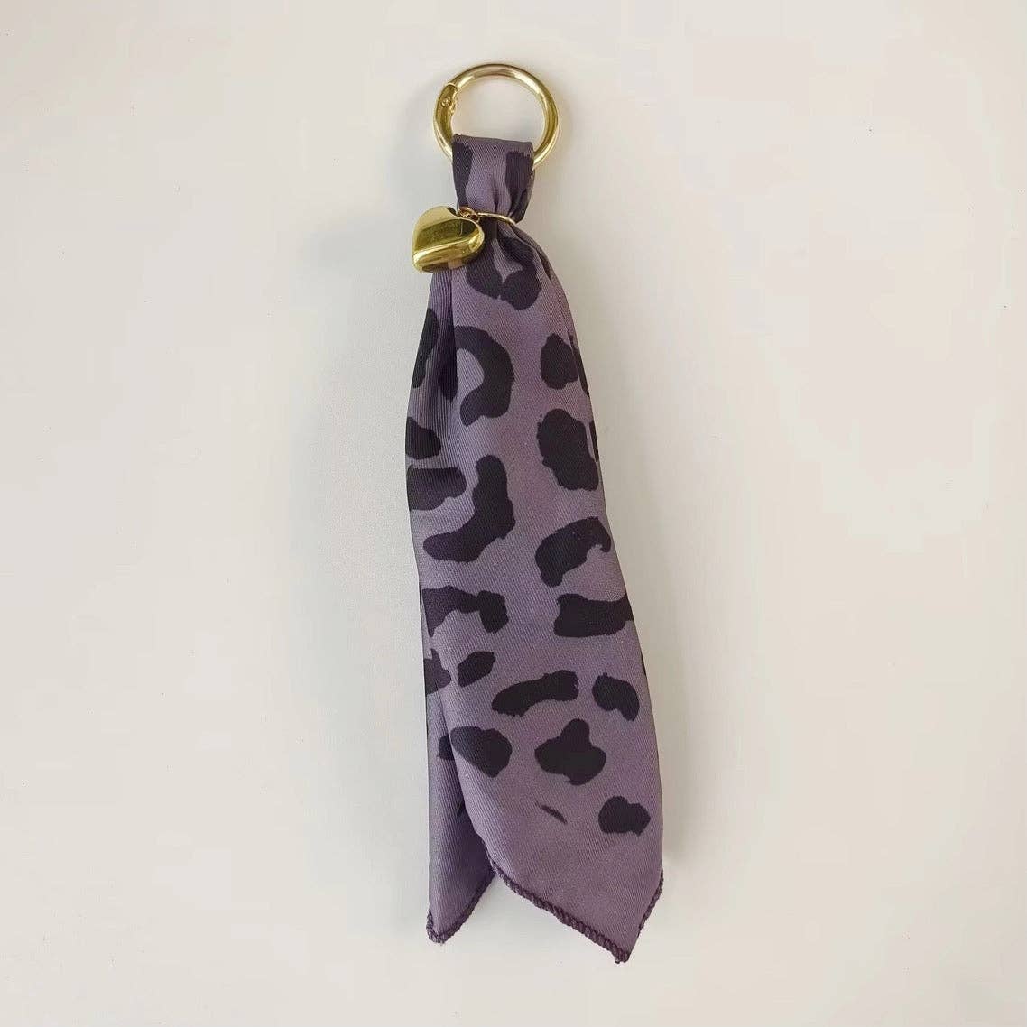 Etta Scarf Bag Charm: Purple Leopard
