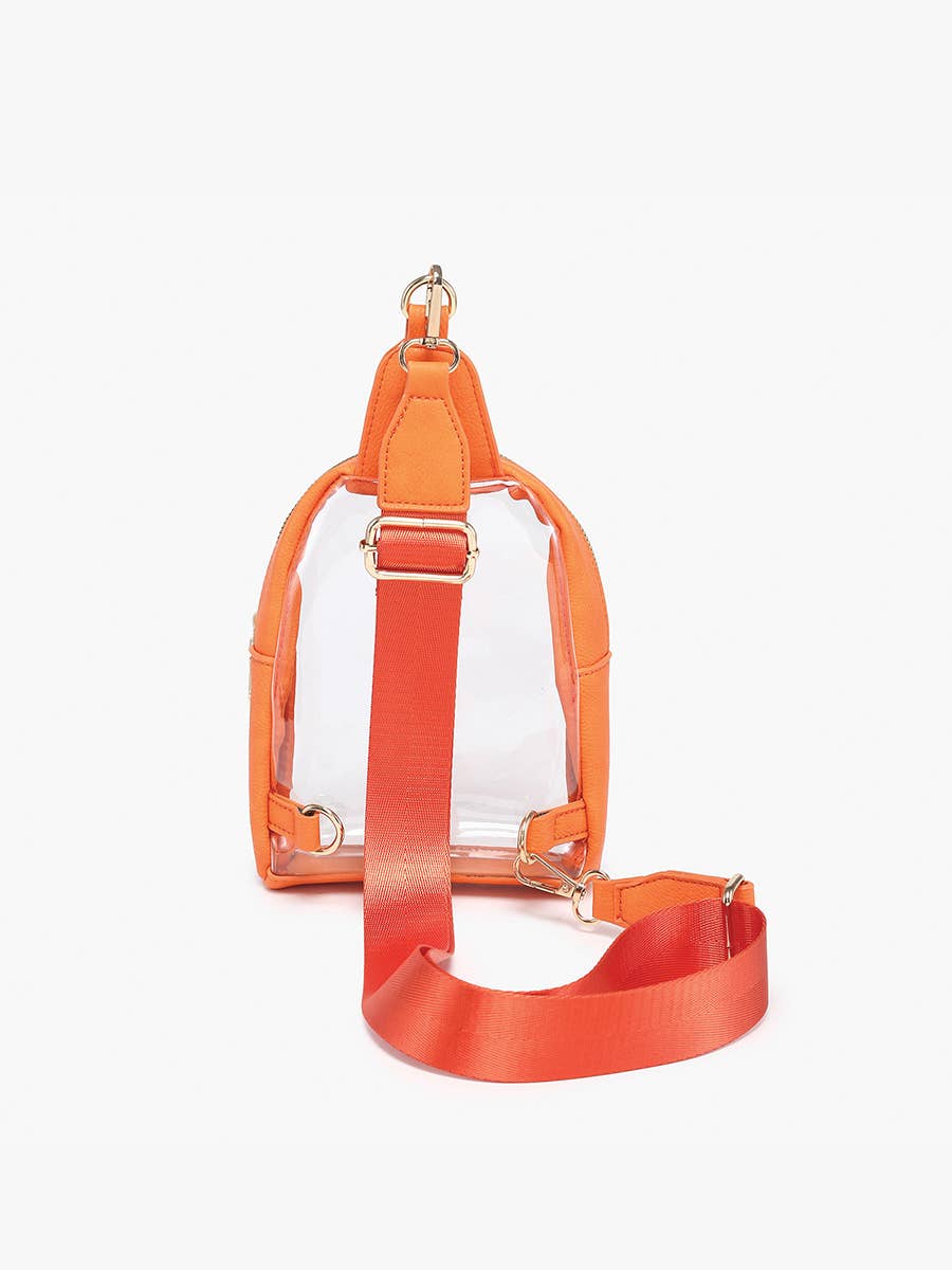 Ellen Clear Sling Bag w/ Removable Guitar Strap: Red