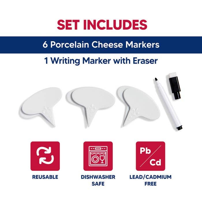 Maison Du Fromage Cheese Marker With Pen, 6-Piece Set