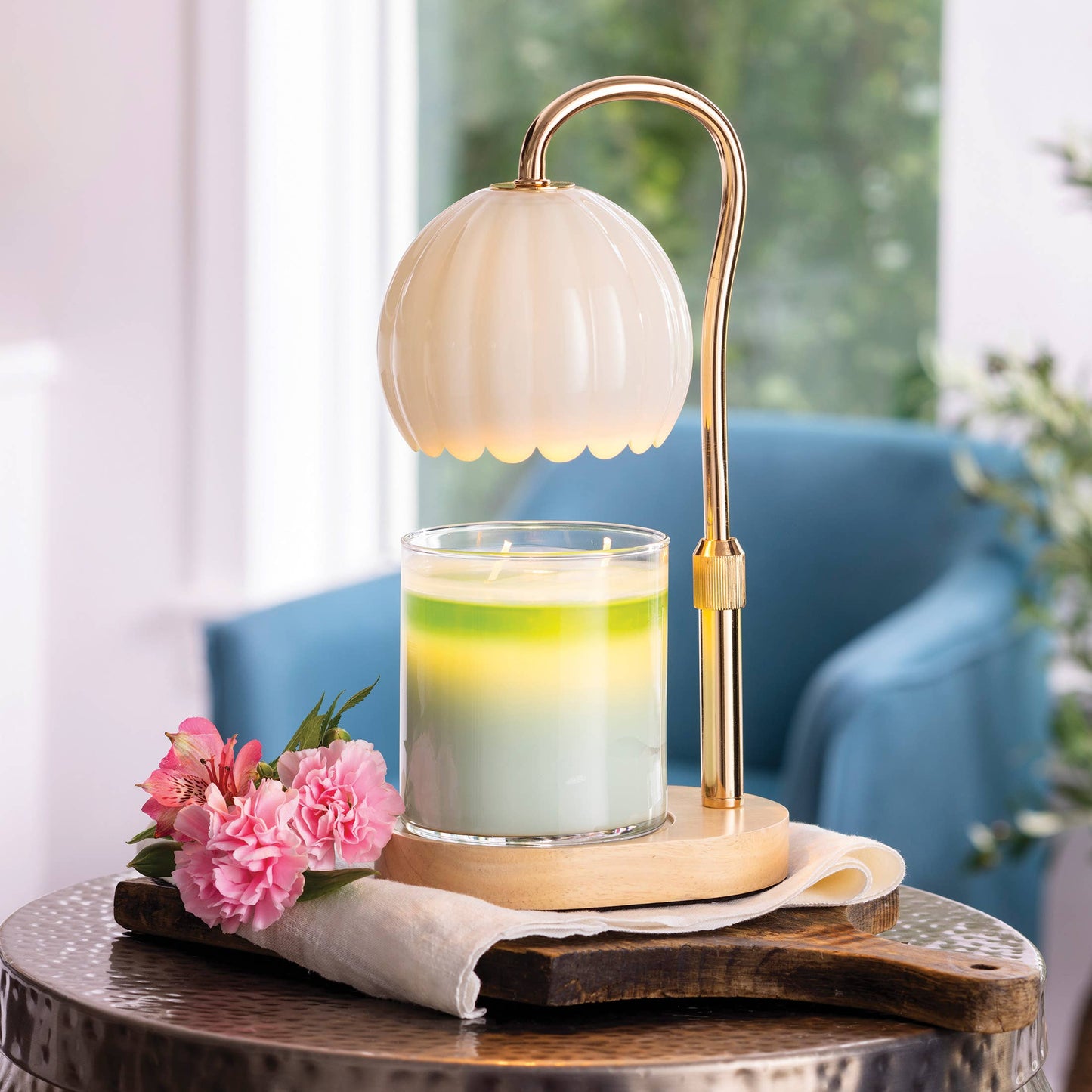 Milk Glass Candle Warmer Lamp