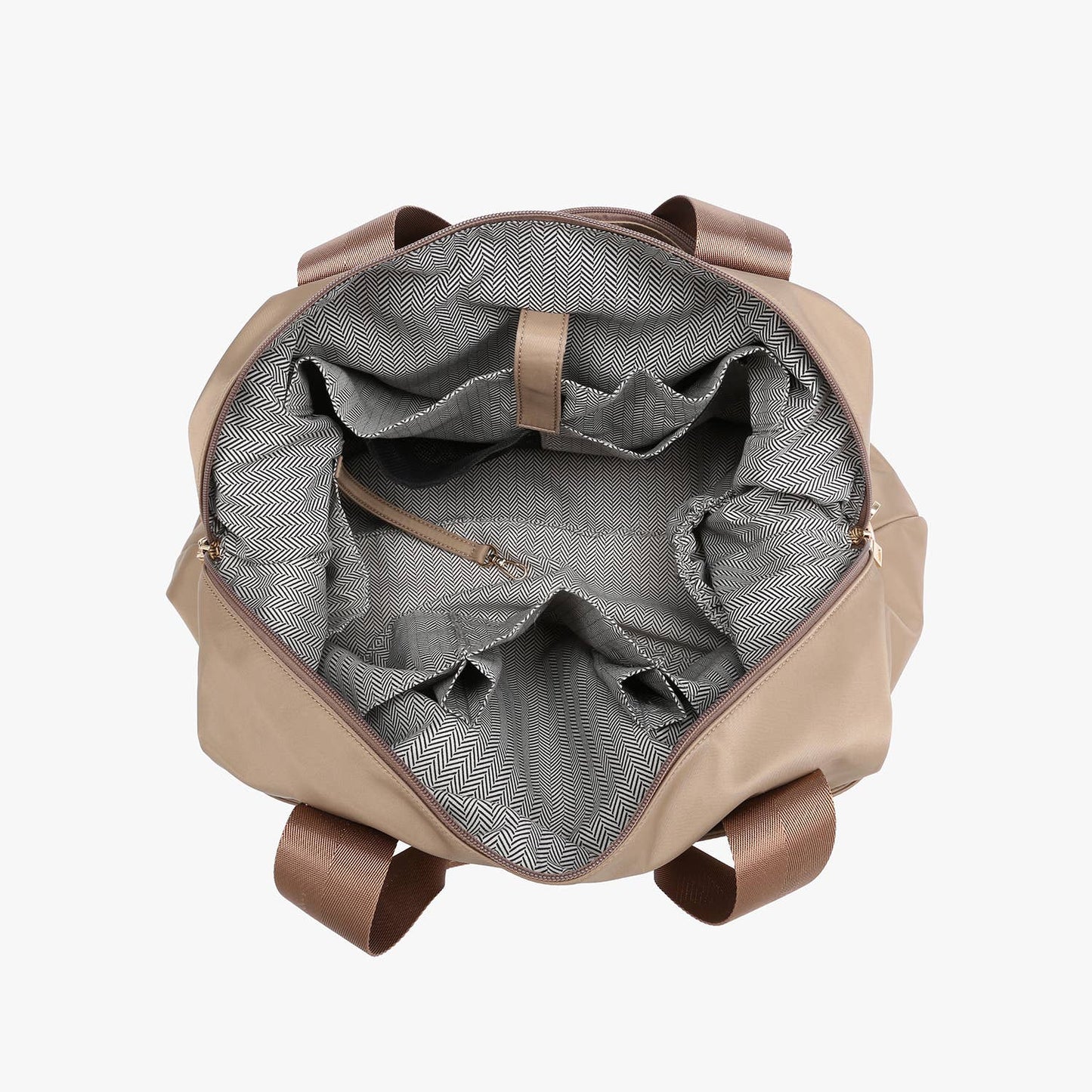 Navy Nylon Weekender w/ Dual Handles: Grey-Blue