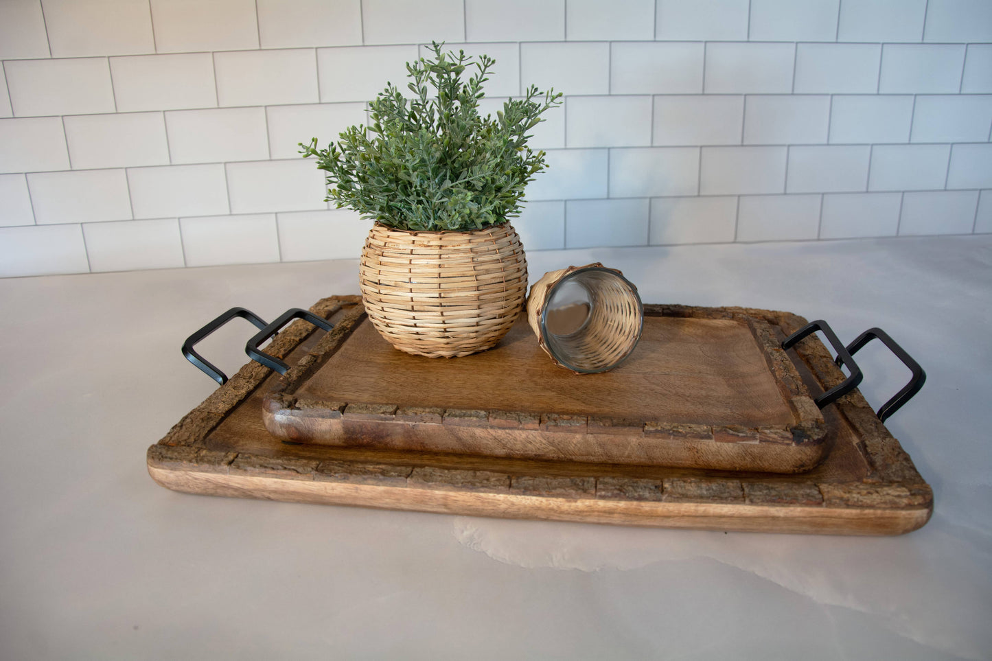 Artisan Wood Bark 14x10x1 Natural Mango Bark Wood Tray