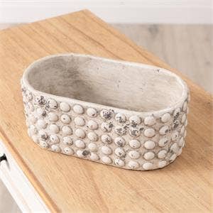 Oblong Distressed Dotted Planter