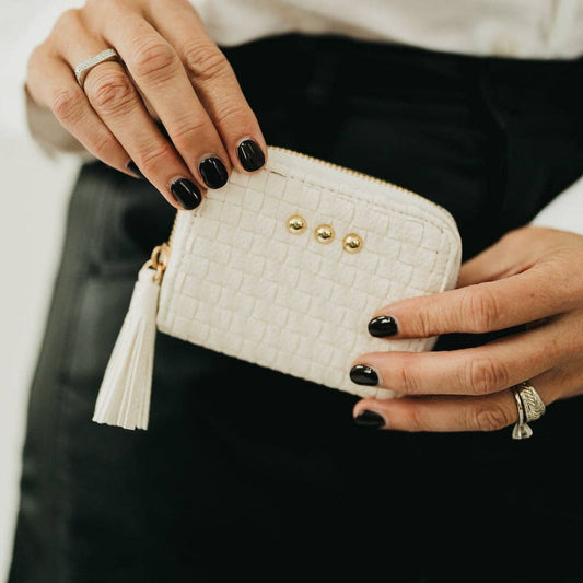 Wynona Woven Wallet: Cream