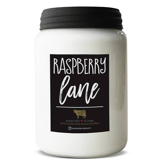 26 oz Farmhouse Jar Candle: Raspberry Lane