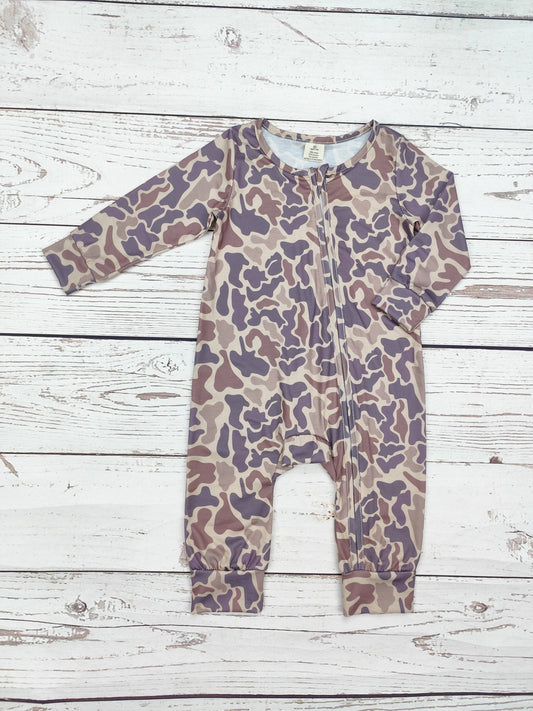 Baby Boy Camouflage Print Zippy Sleeper: 3-6M