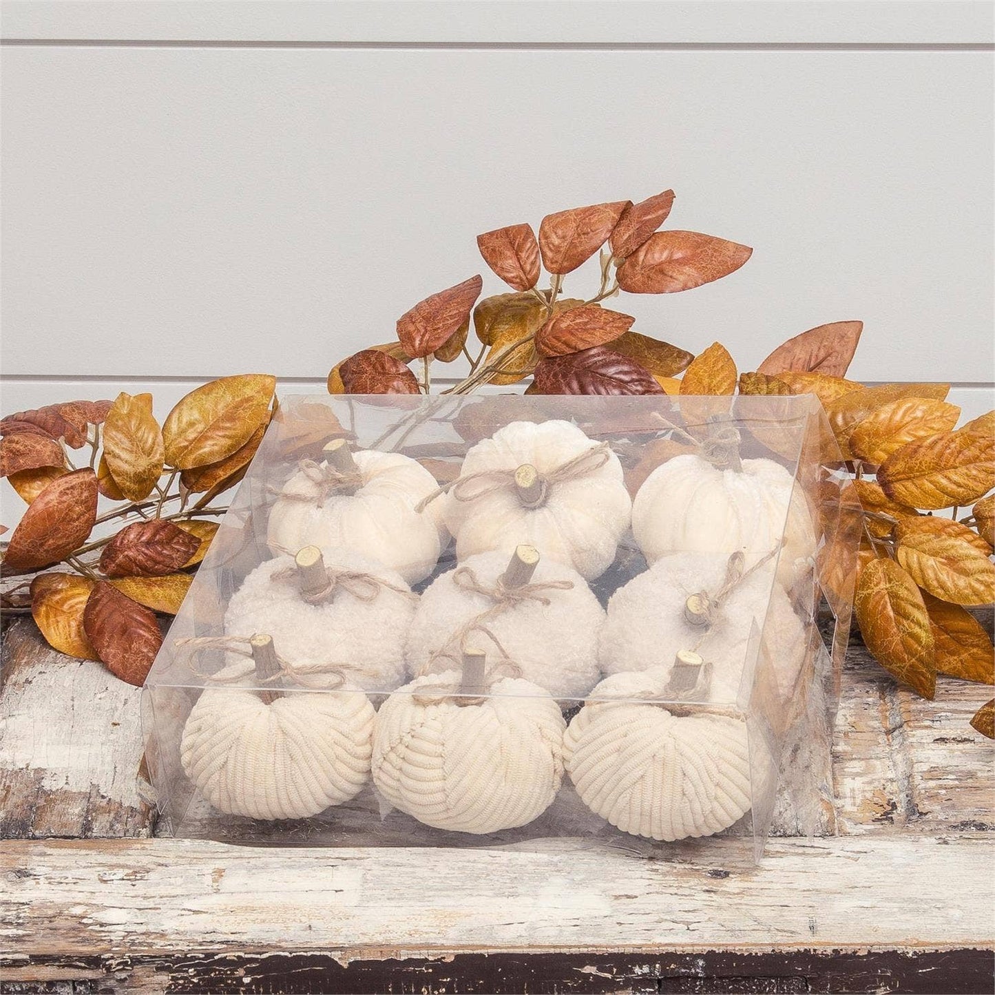Creamy Soft Fabric Pumpkins (Set Of 09)