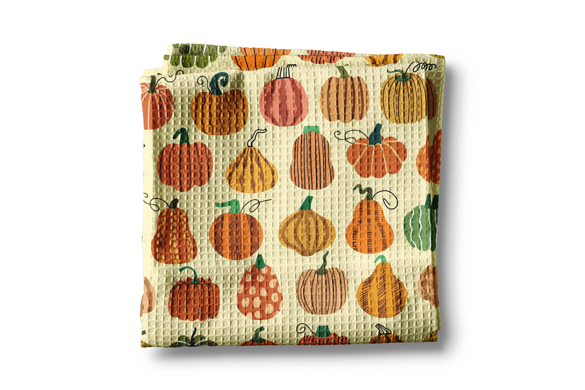 Pumpkin Patch Autumn Foliage Towel Waffle