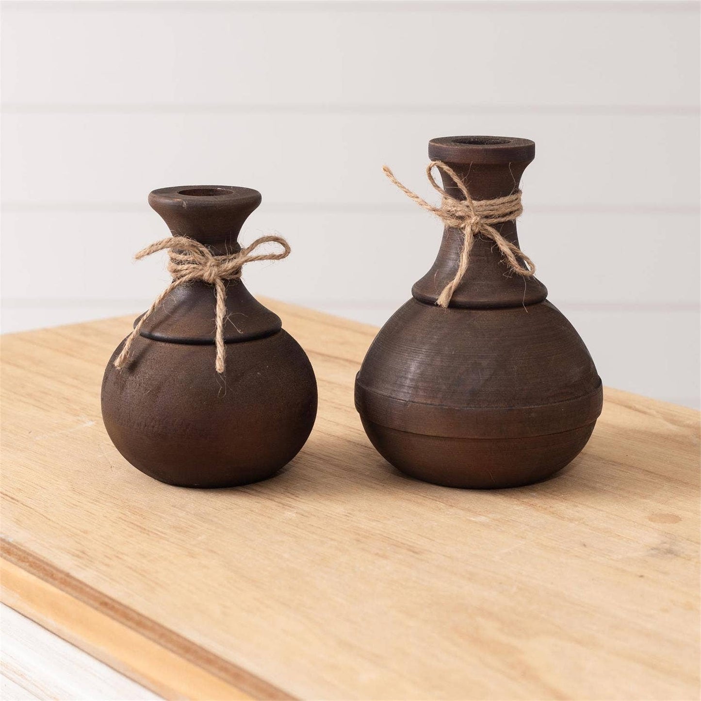 Dark Wood Bud Vase Small
