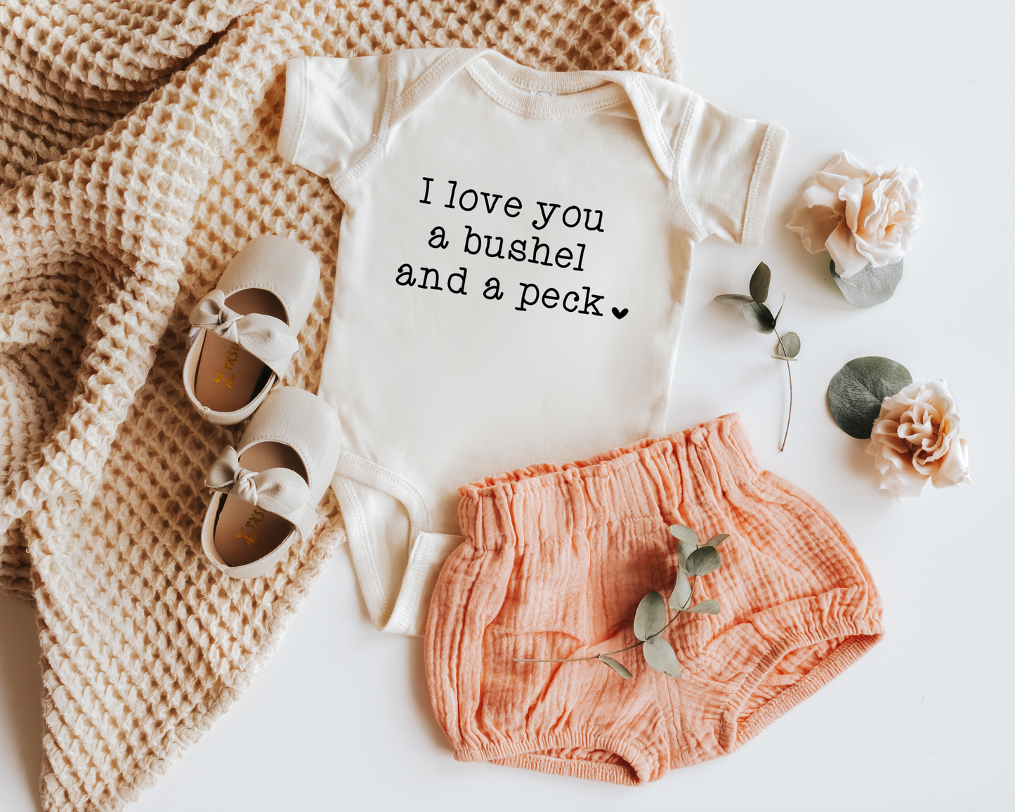 I Love You A Bushel & A Peck | 100% Cotton NB onesie