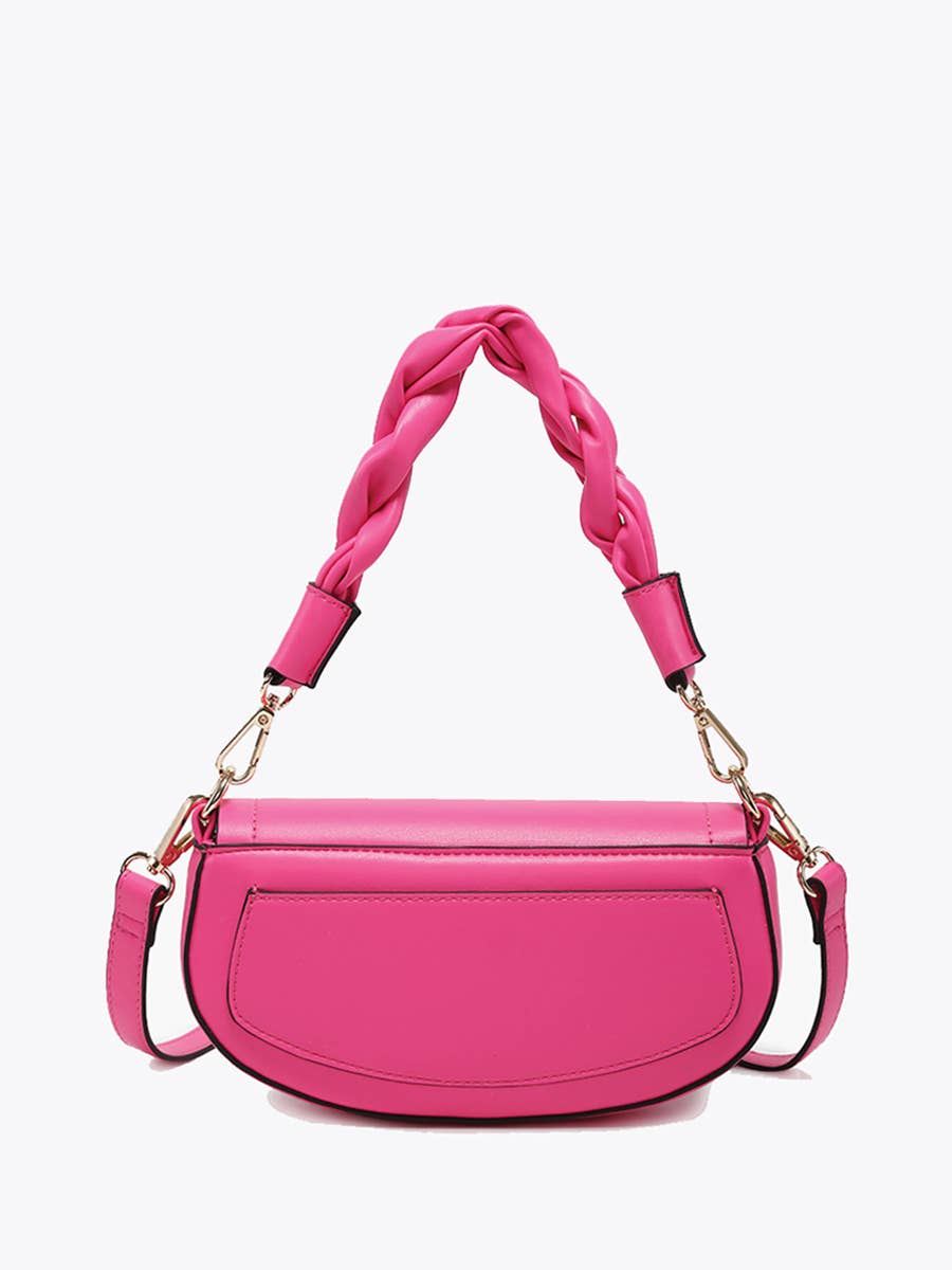 Nylah Flapover Crossbody – Woven Strap Bag | EH2708 : Silver