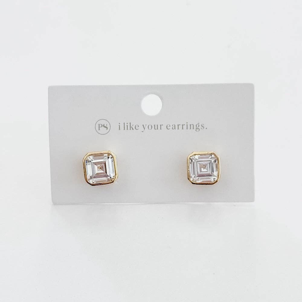 Bezel Diamond Stud Gold