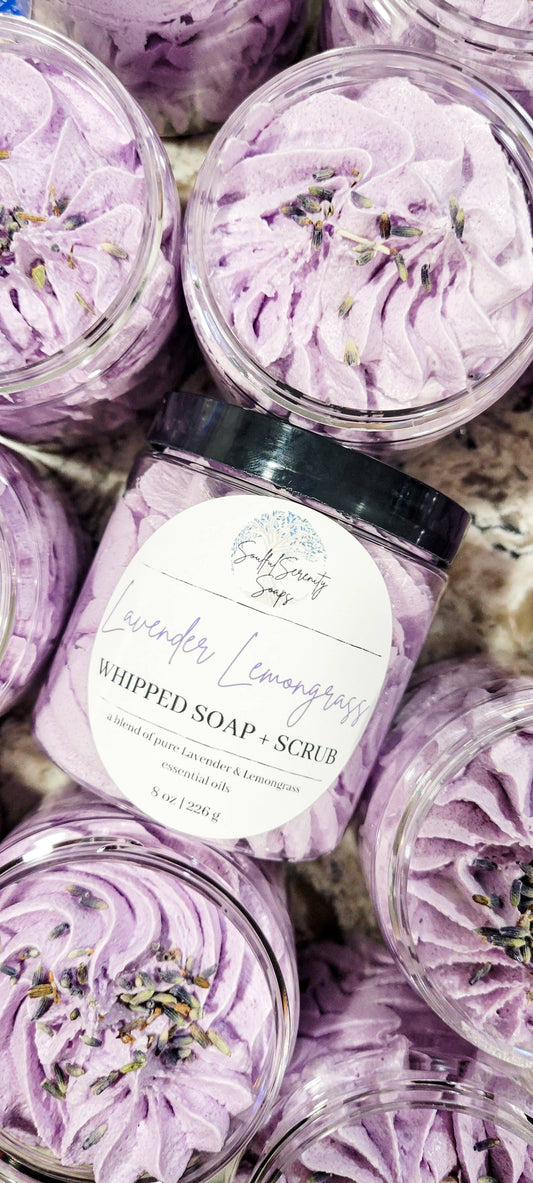 Lavender Lemongrass Whipped Soap + Scrub
