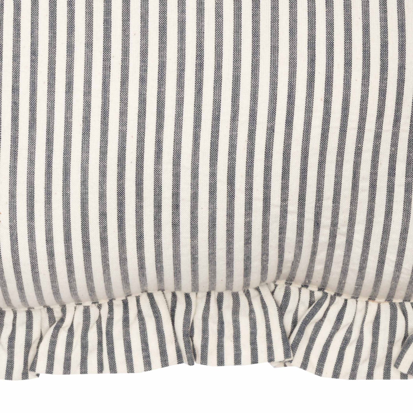Farmhouse Ticking Stripe Pillow 12x12 – Blue Seersucker