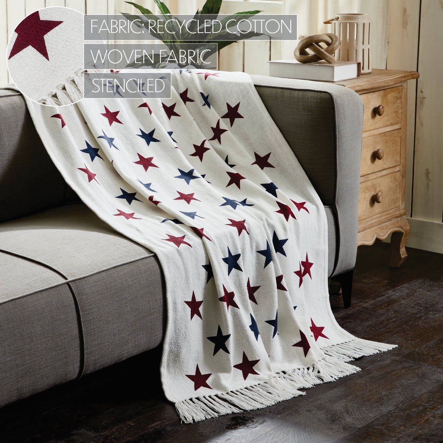 Americana Stars Woven Throw Blanket 50x60