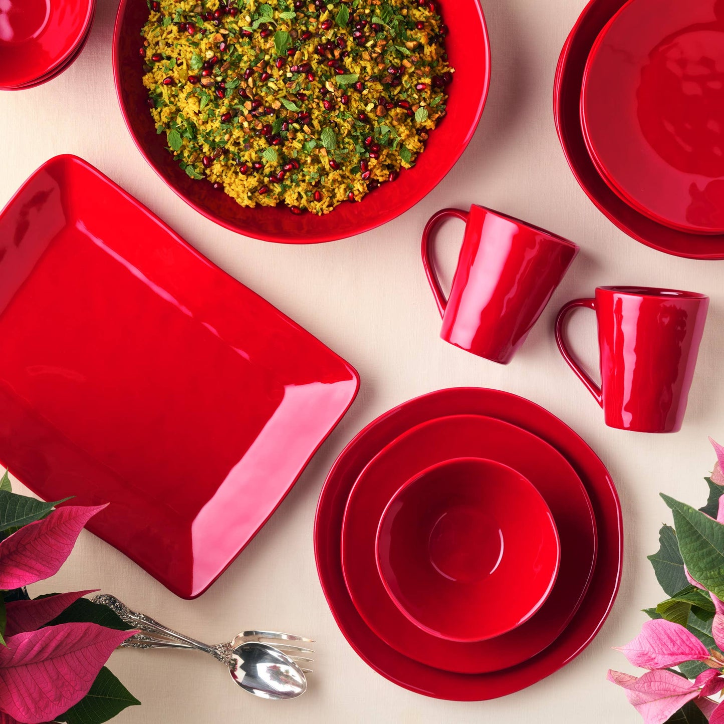 Berry Red Serving/Pasta Bowl  13in x 3in