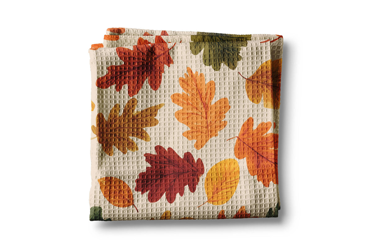 Fall Autumn Leaves Foliage Towel Waffle