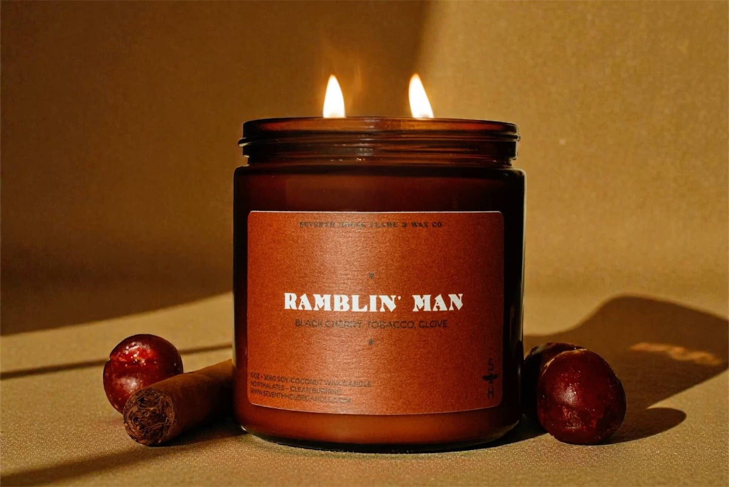 RAMBLIN' MAN - Black Cherry, Tobacco & Clove Candle