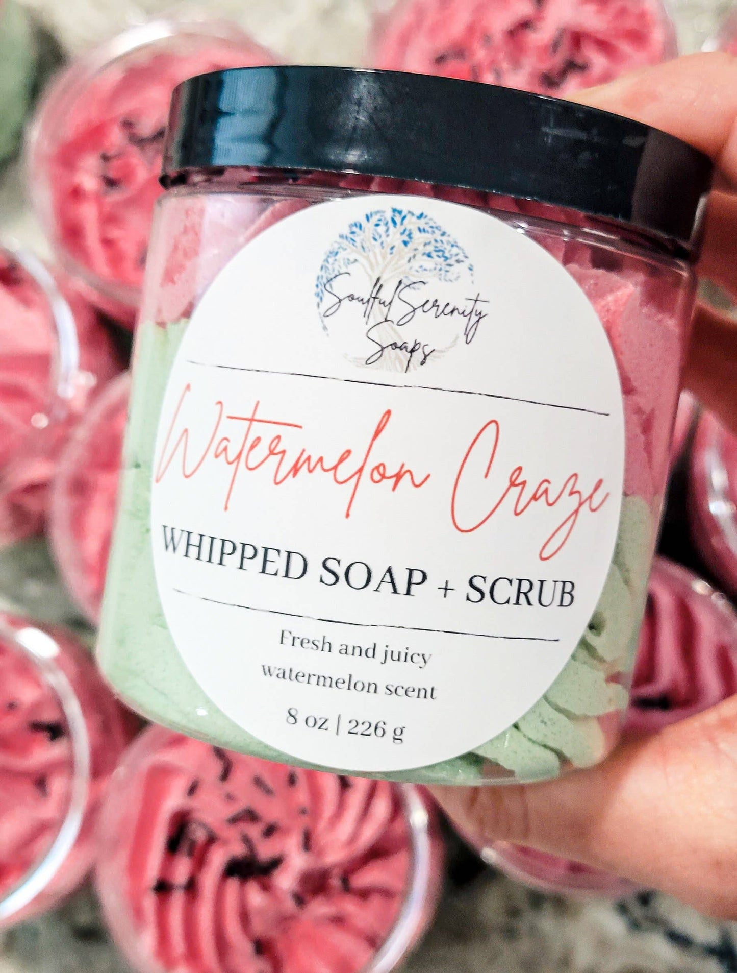 Watermelon Craze Whipped Soap + Scrub: Small (4 oz)