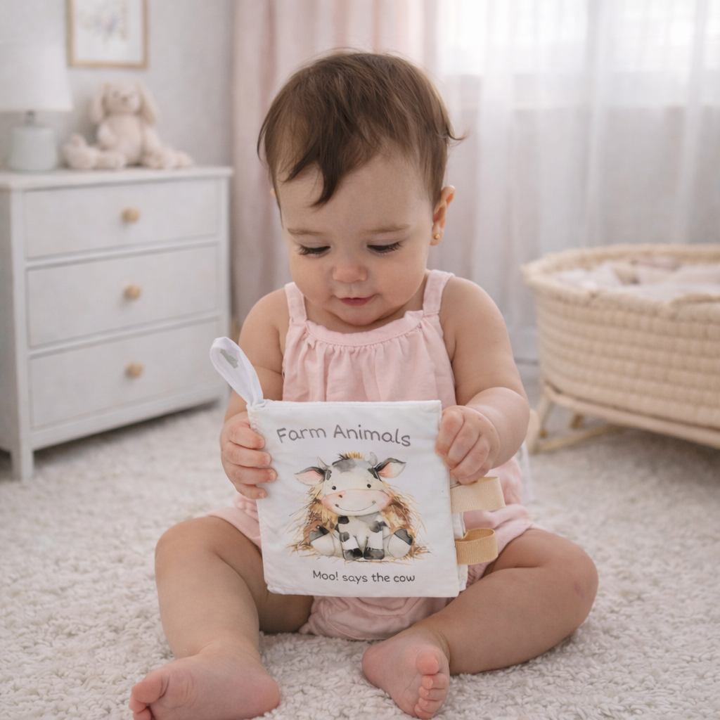 Farm Animals – 10-Page Taggies Soft Crinkle Cloth Baby Book