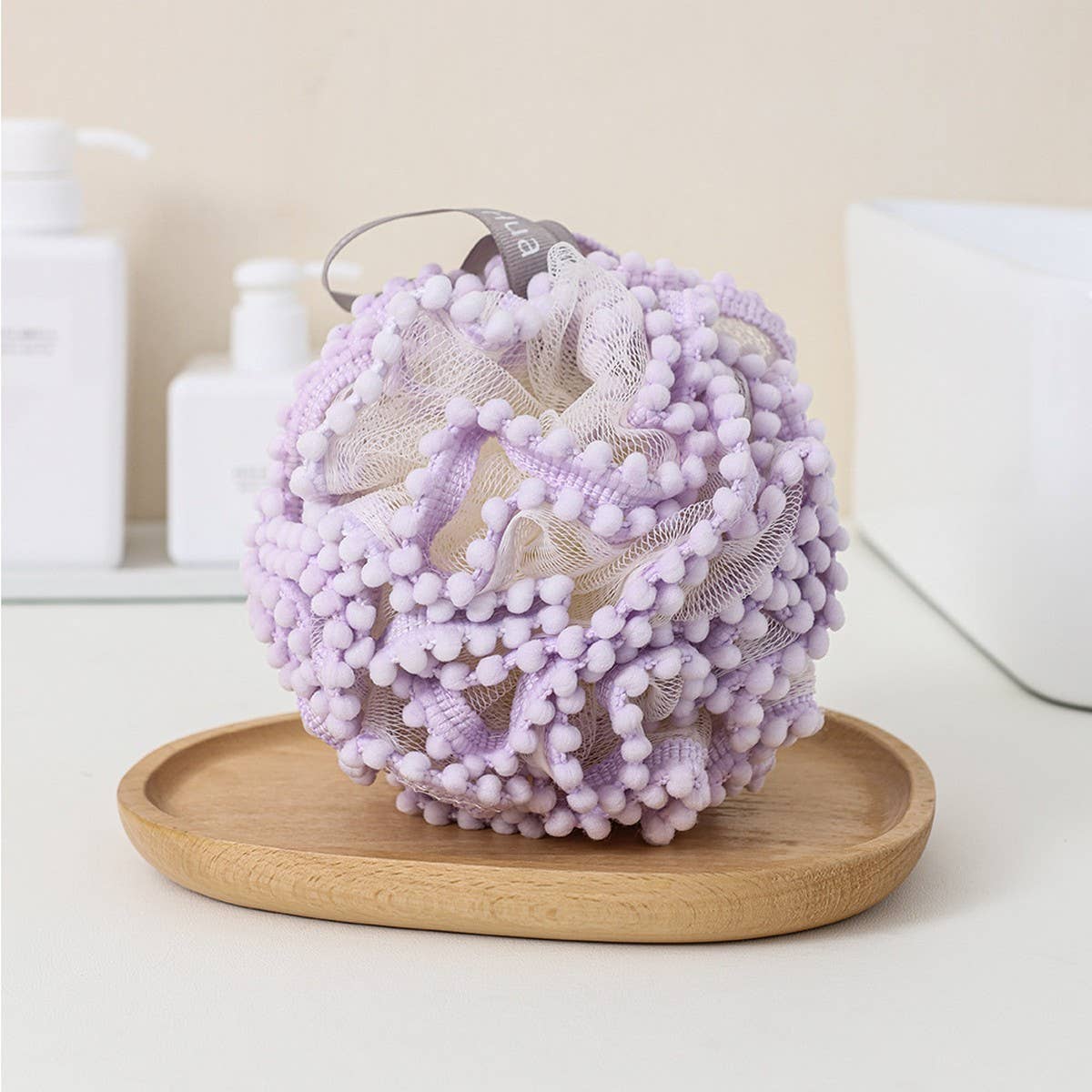 LARGE BATH POUF SUPER SOFT BATH POUF: Purple