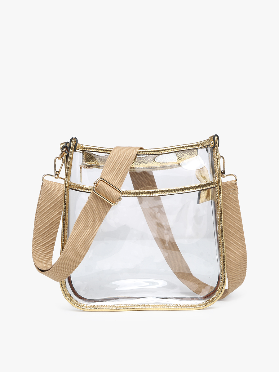 Posie Clear Crossbody w/ Vegan Leather: Gold
