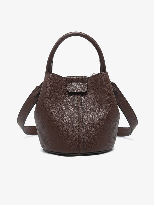 Farrah Bucket Bag w/ Top Handle & Inner Bag: Espresso
