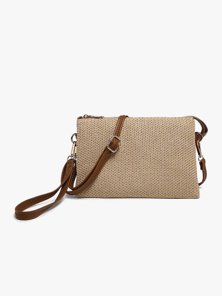Izzy Straw Woven Crossbody: Natural