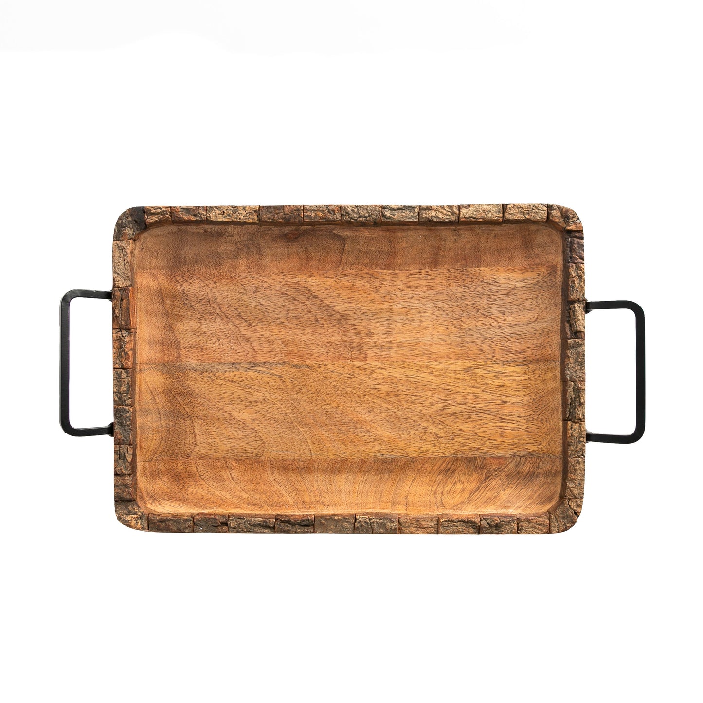 Artisan Wood Bark 14x10x1 Natural Mango Bark Wood Tray