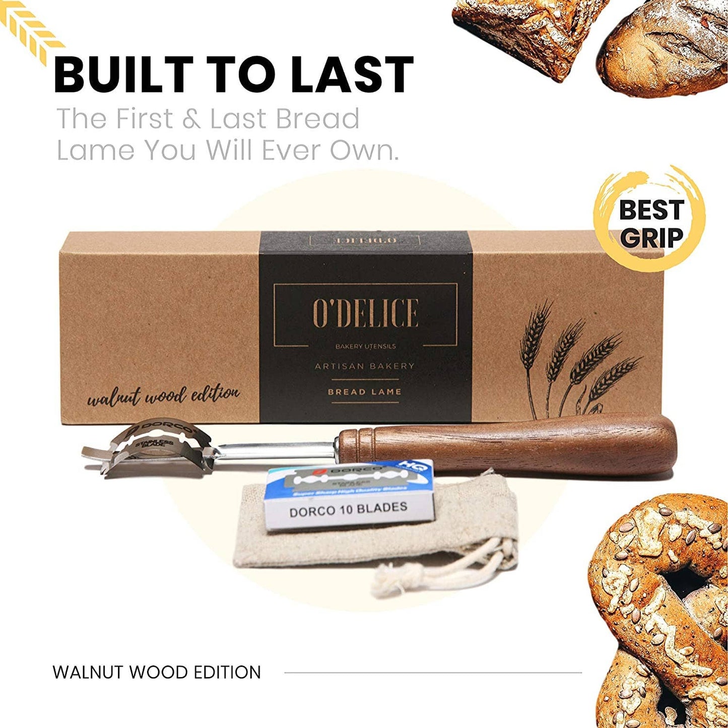 Bread Lame Handcrafted in Walnut Wood With Storage & Blades