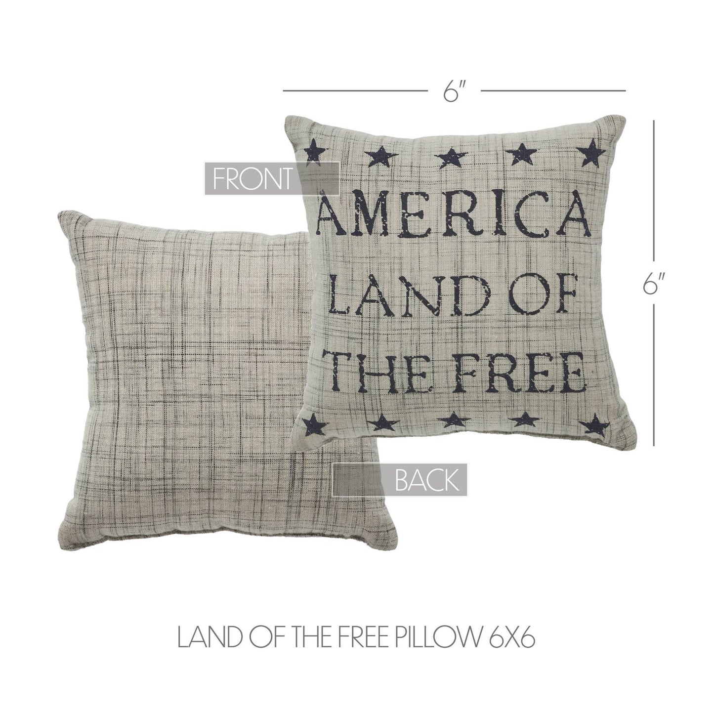 Americana Land of the Free Pillow 6x6