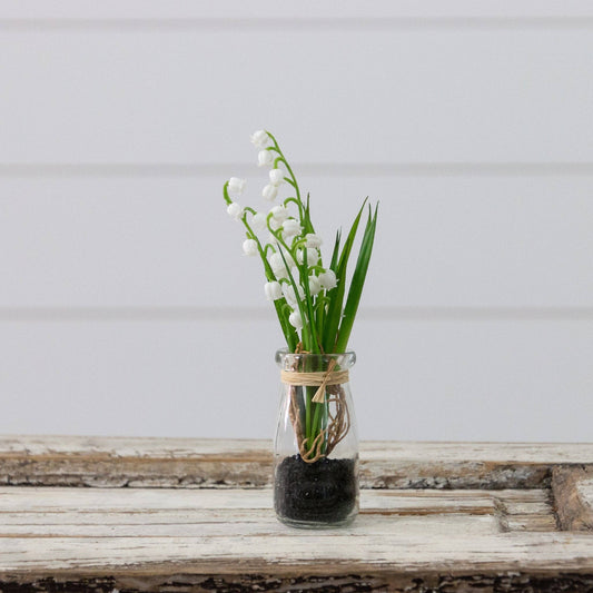 Lily Of The Valley In Mini Glass Jar