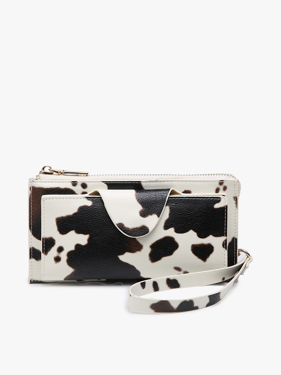Kyla RFID Wallet w/ Snap Closure: Cow-White