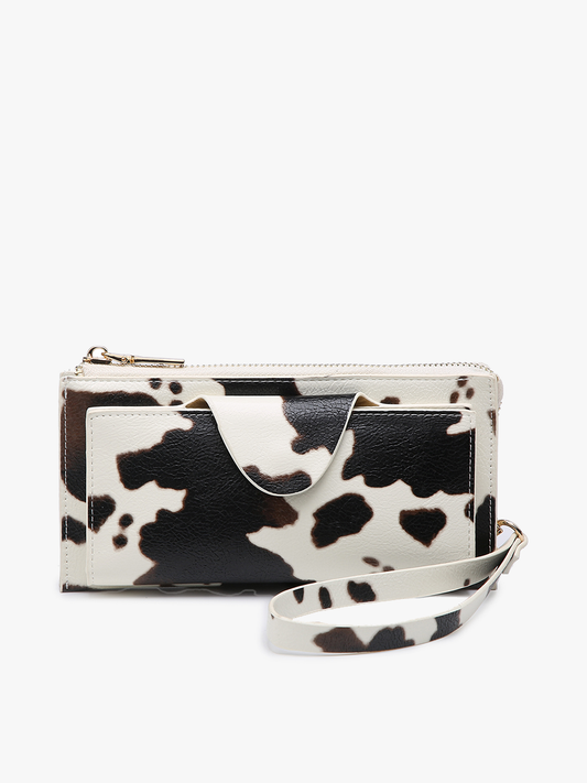 Kyla RFID Wallet w/ Snap Closure: Cow-White