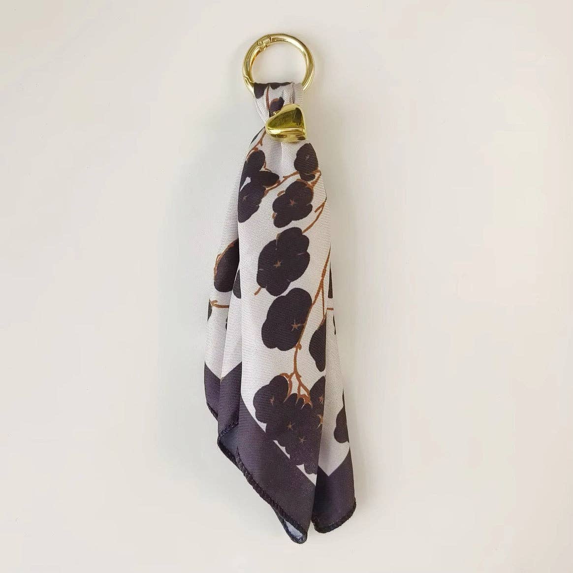 Etta Scarf Bag Charm: Black Floral