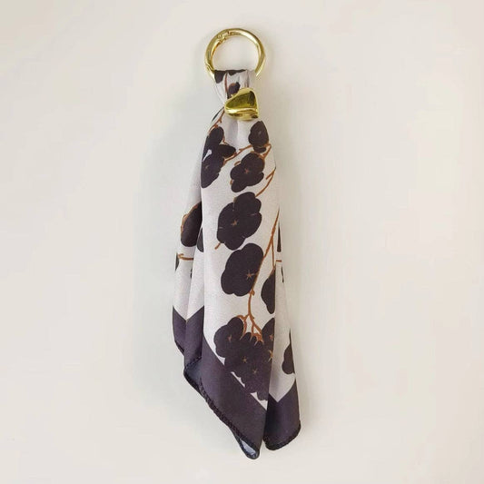 Etta Scarf Bag Charm: Black Floral