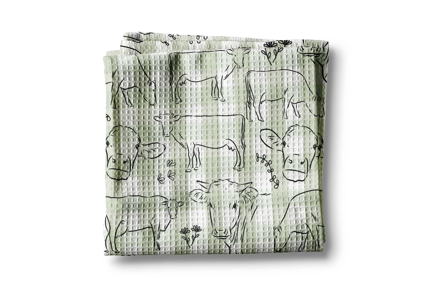 Cow Dairy Farmhouse Rustic Homestead Kitchen Towel Waffle