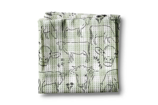 Cow Dairy Farmhouse Rustic Homestead Kitchen Towel Waffle
