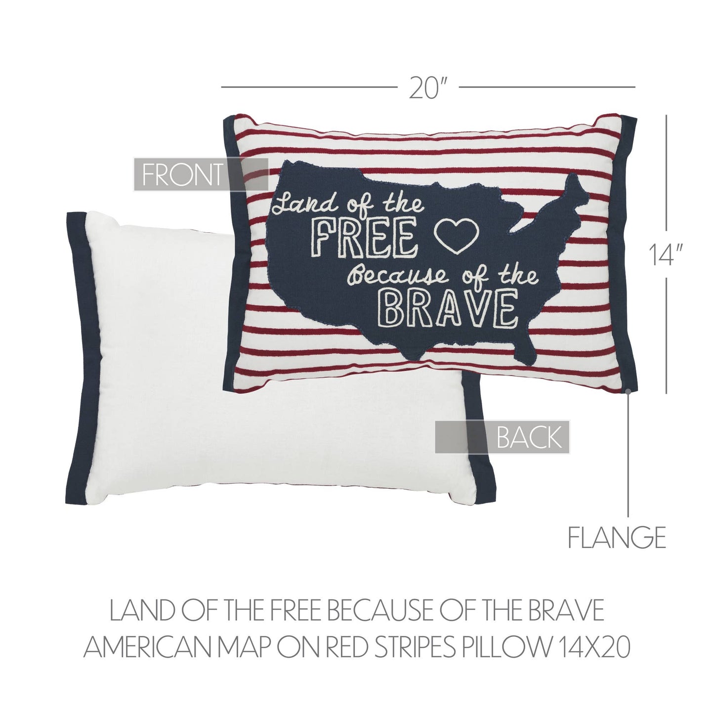 Land Of The Free Pillow 14x20