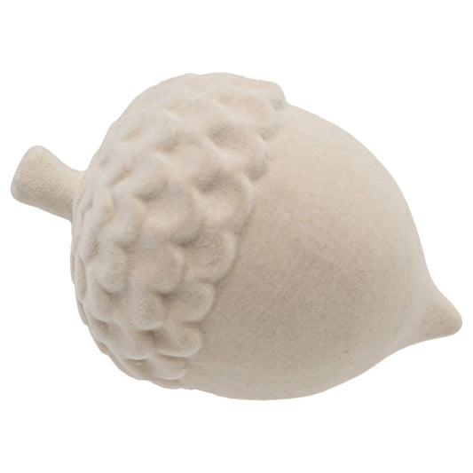 5" Cream Flocked Dolomite Acorn
