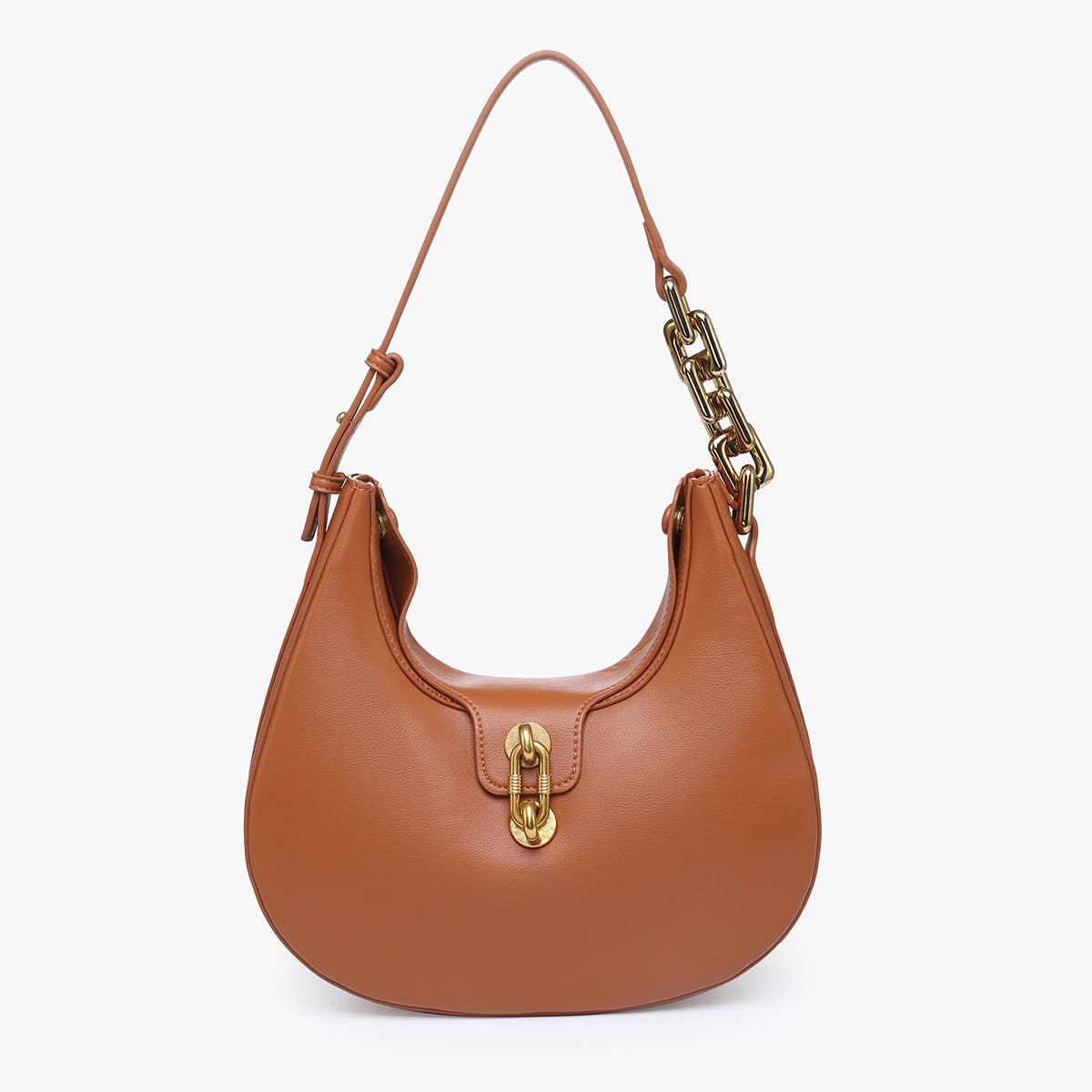 Dallas Twist-Lock Shoulder Bag Brown